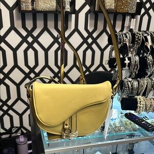 Yellow Leather Shoulder Bag